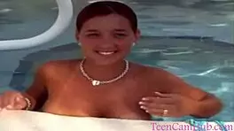 Big Tits Model Teasing in Bikini by the Pool 😎