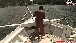 enjoying anal on a boat with a petite 18+ latina showing tan lines