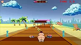 在Hentai游戏第3集和轮滑女孩闲逛，户外群交大黑鸡巴和大白鸡巴