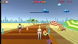 在Hentai游戏第3集和轮滑女孩闲逛，户外群交大黑鸡巴和大白鸡巴