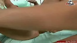 Blonde Lesbians Threesome With Strap On