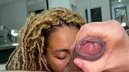 Luna brunette deepthroats deliciously at the college party in sexy lingerie!