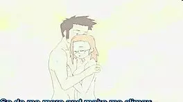 Sexy cartoon girl swallows cum after blowjob and assfucking