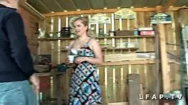 Jolie petite 18+ with big tits and ass slammed in wild French trio