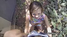 i'm amazed by this big breasted teen 18+ blowing outdoors