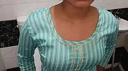 Hot Young 18+ Indian Step Sister Caught in Bathroom Watching Porn with Clear Hindi Audio