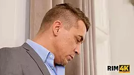 Rim4k Belle Says Sorry by Diving Tongue Deep Into Husband's Asshole