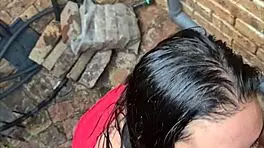 getting cock sucked after piss facial in back alley