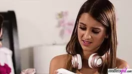 Blonde Stepdaughter Plays Dress Up With Lesbian Oral And Pussy Licking