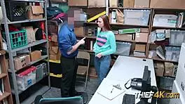 Redhead Ornella's tight cunt gets demolished when caught robbing