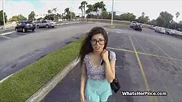 Hey, I'm Banging This Cute Broke Teen 18+ in Glasses for Cash
