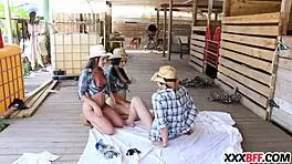 farm girls sharing a hard dick on the ranch