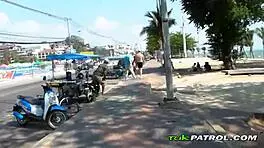 asian teen 18+ threesome unfolds with backpacker in raw pov blowjob