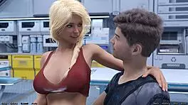 金发处女被困后舔胸