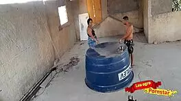 intense emotions surge as i fuck the chubby married woman's tight ass bareback on the terrace