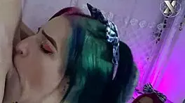 Jazmin and her friends get throats fucked in a sloppy group quickie