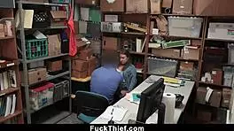 Shy Teen 18+ Bent Down and Punished Hard by Cop in Garage