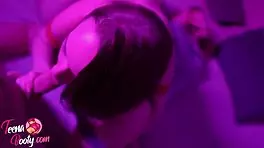 Bubble booty girl gets sensual doggystyle spanking with orgasm closeup