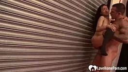 asian teen in stockings feels the emotional intensity of a mighty interracial pounding and facial