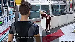 I'm checking out this cute robot girl in space, cumshot everywhere.