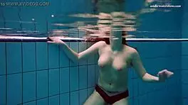 Underwater mermaid vesta horny teen in pool