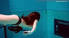 Underwater mermaid vesta horny teen in pool