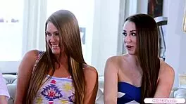 my first teen lesbian oral foursome was insane!