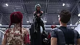 I'm checking out this cute robot girl in space, cumshot everywhere.