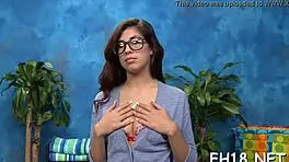 Hot Eighteen-Year-Old Beauty Receives Nuru Massage Blowjob!