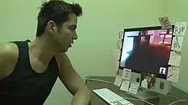 Jessica likes the taste of her sperm and fucks him with cumshot and anal finger