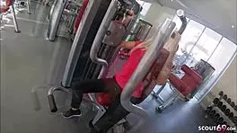 german teen relaxes after sport at mcfit with athletic european vibe