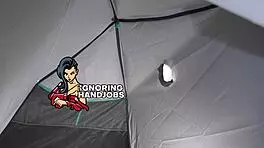 Hot babysitter sucks big cock in tent