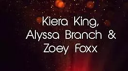 Lesbian trio Kiera, Alyssa, and Zoey dildo bang hard