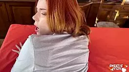 Lustful neighbor drops by, I pound her ass with deep creampie