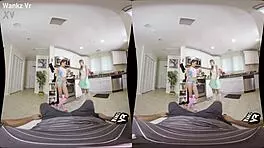 Sorority initiation with Alyce Anderson and Brooke Haze featuring blowjob, wanking, and monster cock in POV.