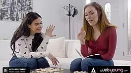 Busty Redhead Violet Starr's Intense Lesbian Fuck with Roommates in Dorm