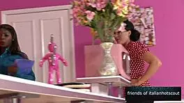 nice interracial threesome with missionary and cowgirl positions