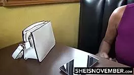 Blonde Bride Sucks Married Man's Big Cock In Restaurant Restroom On Knees With Eye Contact.