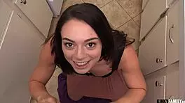 kinky family stepdaughter sophia burns sucks and fucks daddy with hairless pussy masturbation pov cum