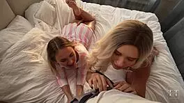 Stepsister and I Submit to Master with Wet Pussy and Blowjob Pleasures