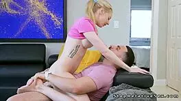 stepbro fucks busty blonde teen stepsister pov