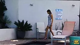 Girl Cheats with Stepdad in Pool