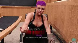 Horny college teen admires teacher's big tits and ass in POV