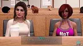 Horny college teen admires teacher's big tits and ass in POV