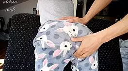 Stepbrother spanks red ass and fingers shaved stepsister