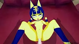 Ankha, wanna ride this thick cock in your bedroom tonight?