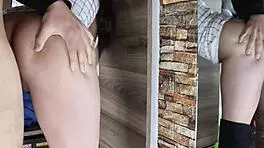 Mi prima se atora en closet y aprovecho para follarla duro por el culo