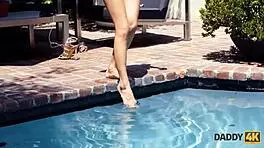 Girl Cheats with Stepdad in Pool