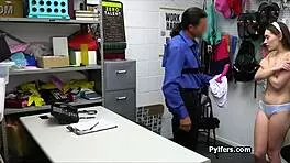 Officer, what if I slide my perky tits against your hard cock in this hidden cam office?