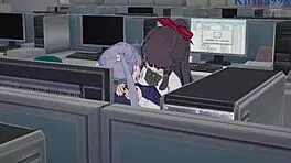 Aoba Suzukaze 和 Hifumi Takimoto 自慰和激烈扶她性爱 - 新游戏后宫 😍